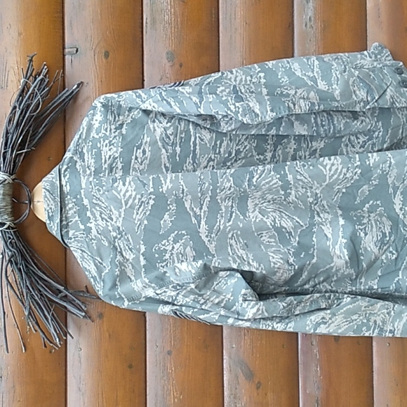 ✈  ARMY Flame Resistant Utility Shirt Long Sleeve OLIVE UniSex VINTAGE - Picture 7 of 16